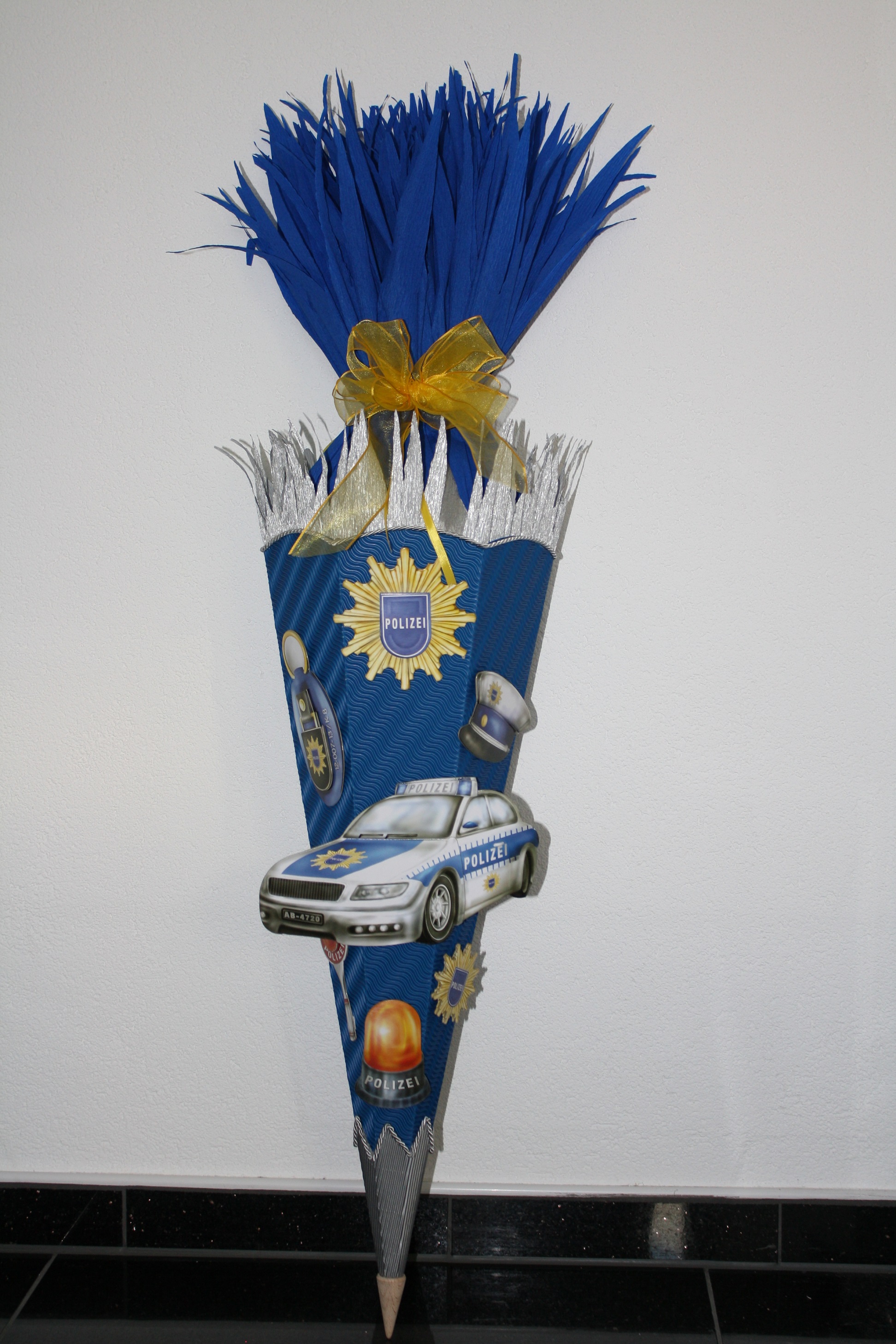 Walter Creativ Bastelset Schultüte Zuckertüte Polizei Design 4 mit 3D XXL Motiven